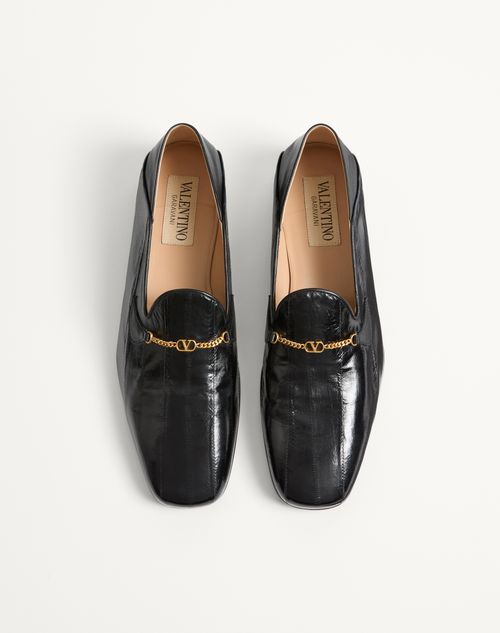 Valentino Garavani - Jiggie Loafer Aus Aal- Und Nappaleder - Schwarz - Mann - Loafers Und Drivers